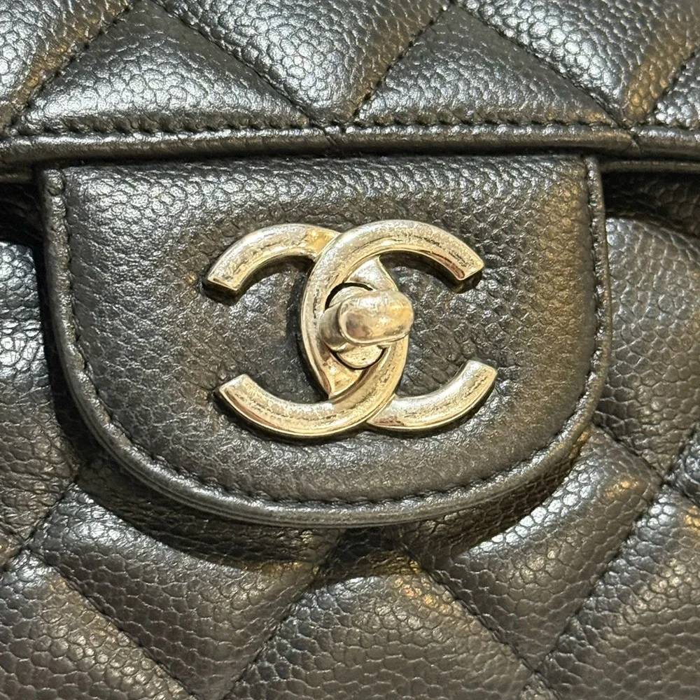 Chanel Black Caviar Maxi Classic Single Flap with Silver Hardware - Picture 11 of 16